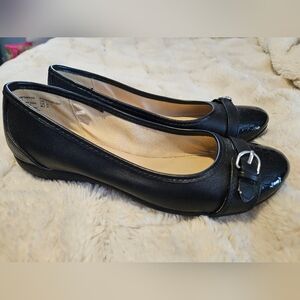 Faded Glory Black Women's Buckle Ballet Flats